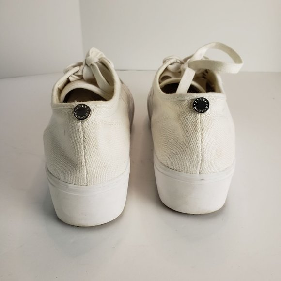 Steve Madden Emmi Platform Lace Up Sneakers White Chunky Canvas Shoes Size 8.5 - Picture 6 of 12